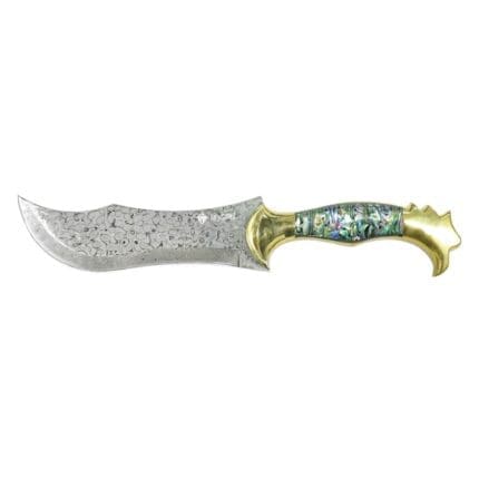 Tosahwi Handmade Abalone Muscheln Griff Damast Stahl Bowie Messer