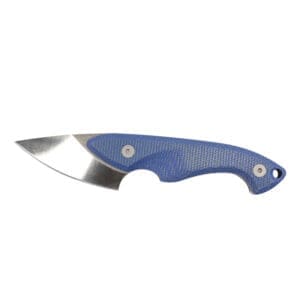 Tosahwi Kiridashi 14C28N Steel Mini Knife With Blue Micarta Handle and Kydex Sheath